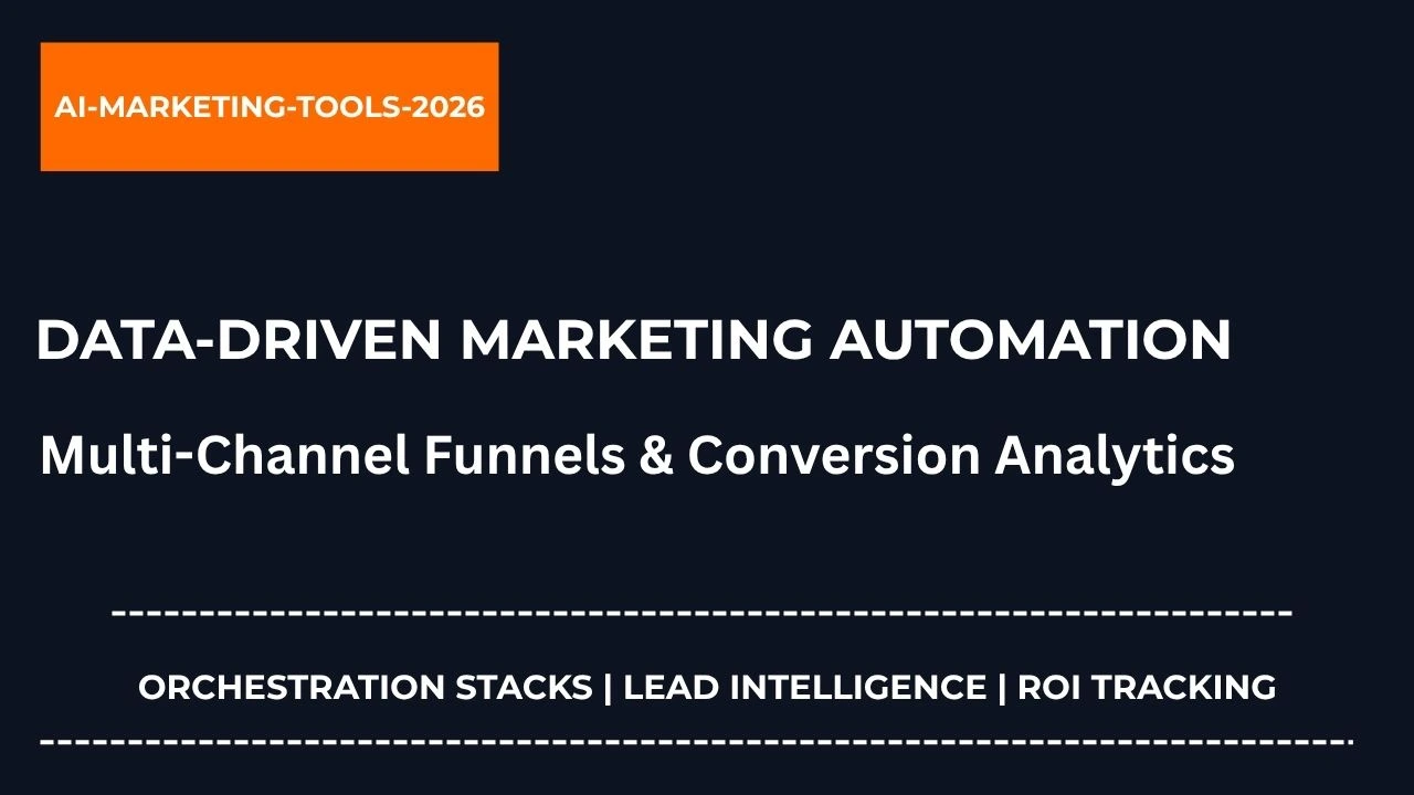 Data analytics visualization dashboard outlining integrated digital marketing automation systems and multi-channel workflows