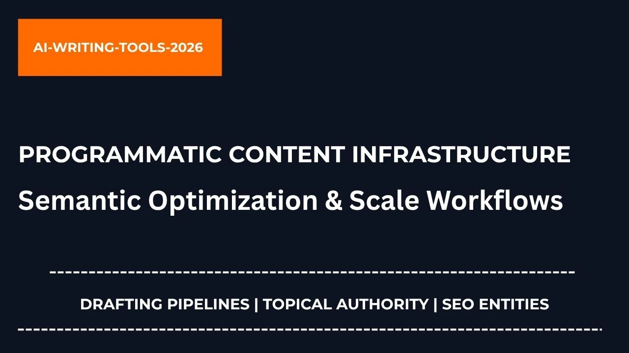 Interface layout detailing programmatic drafting models and advanced content optimization tool scoreboards