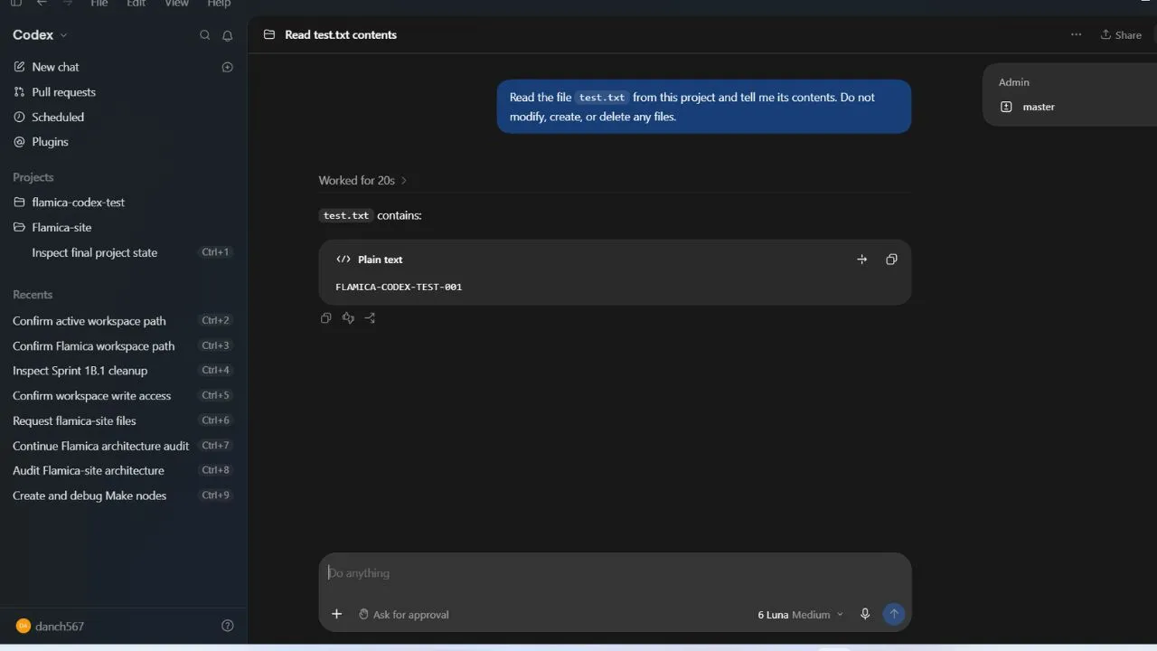 Codex on Windows requesting approval before writing to a local project