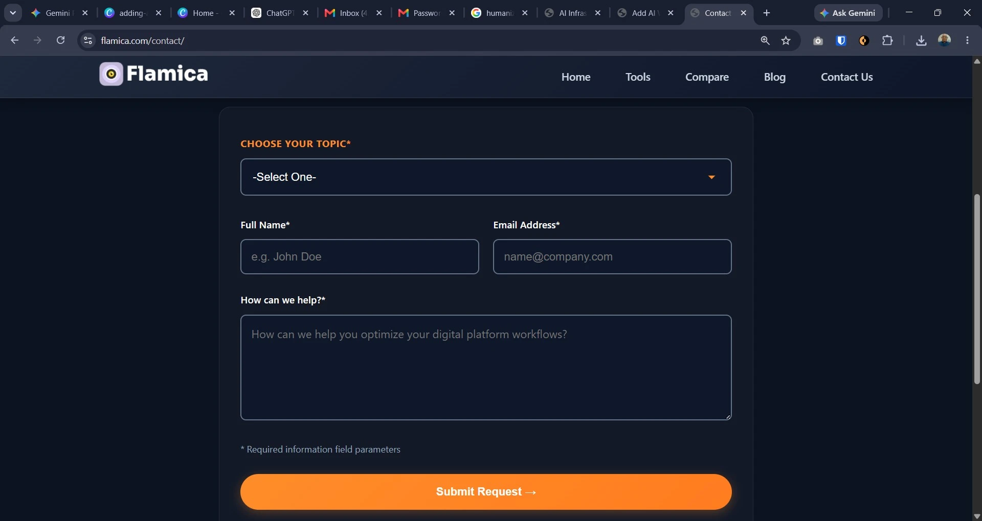 Interactive AI qualification form on landing page
